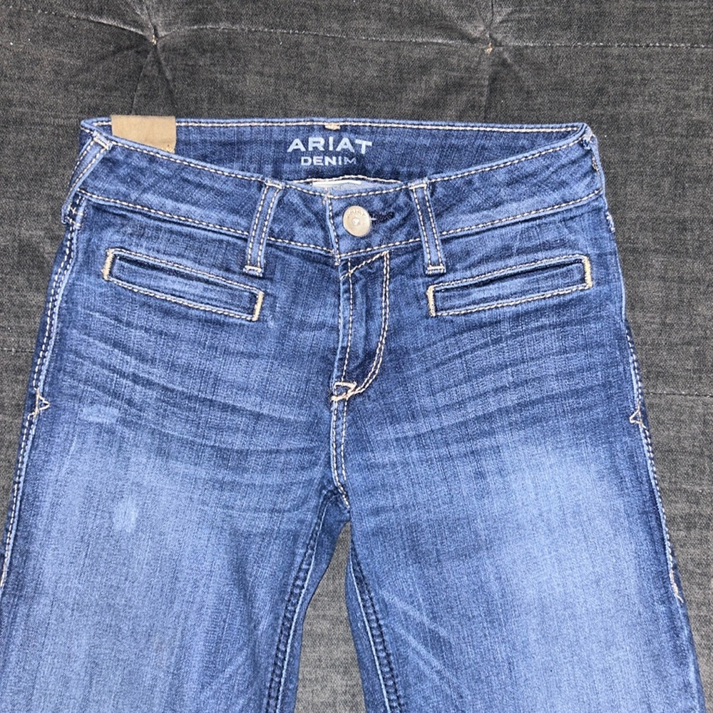 Ariat Lucy Trouser Wide Leg Jeans Women's 26R Pacific Blue Denim Cotton Strech